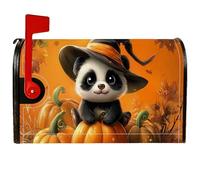 Couvertures magnétiques de boîte aux lettres panda, chapeau de sorcière, citrouille d'Halloween ludique, pour extérieur, jardin, terrasse, 53,3 x 64,9 cm