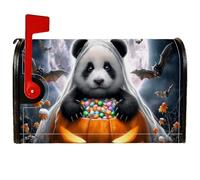 Couvertures magnétiques de boîte aux lettres panda, Halloween fantaisie, citrouille, chauve-souris, Halloween, couverture décorative pour porte d'entrée, 53,3 x 64,9 cm