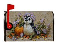 Couvertures magnétiques de boîte aux lettres pingouin - Fleurs de citrouille rustiques - Pour l'extérieur - 45,7 x 53,3 cm - Orange