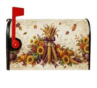 Couvertures magnétiques de boîte aux lettres rustiques Motif maïs 53,3 x | Motifs de tournesol, emballages de boîte aux lettres, arrangement d'automne rustique, décorations de jardin citrouilles