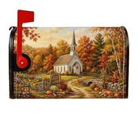 Couvertures magnétiques pour boîte aux lettres 53,3 x 63,5 cm | Patch citrouilles, couverture de boîte aux lettres, paysage de campagne, feuillage d'automne, thème récolte, paysage rural
