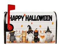 Couvertures magnétiques pour boîte aux lettres avec motif de chats et citrouille, chapeau de sorcière, Halloween, orange, pour décoration de porche, 53,3 x 64,9 cm