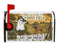 Couvertures magnétiques pour boîte aux lettres Chasse Ghost Field Citation | Chien de chasse, enveloppes de boîte aux lettres, jumelles, fusil de chasse, équipement de camouflage, paysage de campagne