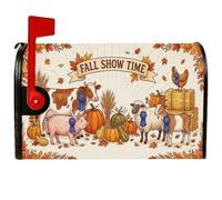 Couvertures magnétiques pour boîte aux lettres d'automne sur le thème de la | Parade d'animaux de la ferme, couverture de boîte aux lettres, citrouilles de récolte, style campagnard rustique
