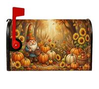 Couvertures magnétiques pour boîte aux lettres de Thanksgiving Motif nain | Scène de récolte, couvercle de boîte aux lettres, champs de tournesol, paysage forestier d'automne, thème de jardin rustique