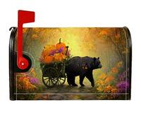 Couvertures magnétiques pour boîte aux lettres d'ours, citrouilles rustiques, fleurs d'automne pour décoration de porche, 53,3 x 64,9 cm