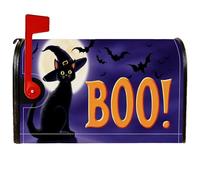 Couvertures magnétiques pour boîte aux lettres en forme de chat, chapeau de sorcière fantaisie, lune, Halloween, violet, pour décoration de porte d'entrée, 53,3 x 64,9 cm