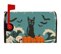 Couvertures magnétiques pour boîte aux lettres en forme de chat, citrouilles vintage, chauve-souris, Halloween, décoration de maison, jardin, 45,7 x 53,3 cm