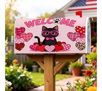 Couvertures magnétiques pour boîte aux lettres en forme de chat, cœurs fantaisistes, lunettes de Saint-Valentin, pêche, pour décoration de jardin, cour, 45,7 x 53,3 cm