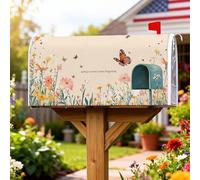 Couvertures magnétiques pour boîte aux lettres en forme de papillon, fleurs fantaisie, abeille, printemps, décoration de jardin, cour, 45,7 x 53,3 cm