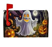 Couvertures magnétiques pour boîte aux lettres fantôme, Halloween, citrouille, lune, Halloween, orange, 45,7 x 53,3 cm