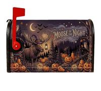 Couvertures magnétiques pour boîte aux lettres Halloween avec citation en | Chapeau de sorcière, couvercle de boîte aux lettres, citrouilles sculptées, hiboux, chauve-souris, forêt d'automne