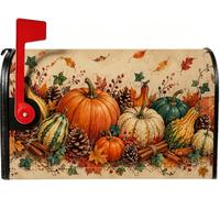 Couvertures magnétiques pour boîte aux lettres Motif citrouilles d'automne | Thème récolte, couverture de poteau de boîte aux lettres, citrouilles et courges, art aquarelle, esthétique rustique