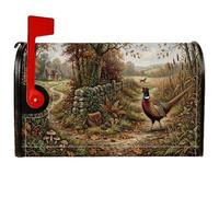 Couvertures magnétiques pour boîte aux lettres Motif faisan de campagne | Scène pastorale, couvercle de boîte aux lettres, art de la faune, chalet rustique, paysage de campagne, thème nature
