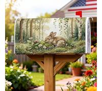 Couvertures magnétiques pour boîte aux lettres motif lapin, escargot, marguerites, vert printemps, décoration de maison, jardin, 45,7 x 53,3 cm