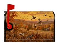 Couvertures magnétiques pour boîte aux lettres Motif scène de faisan | Paysage d'automne, couvercle de boîte aux lettres, scène de chasse, décoration extérieure rustique, art de la faune