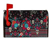 Couvertures magnétiques pour boîte aux lettres Motif tête de mort 45,7 x | Motif floral, couverture de boîte aux lettres, motifs cœurs, style artistique, fixation magnétique résistante aux intempéries