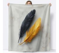 Couvertures Marbre Texture Plumes Chaud Cadeau, Plaid Canape Pierre Clair en Flanelle Épaisse Douce et Confortable - Couverture Lit Chaude pour Adulte et Enfant 150 x 200 cm