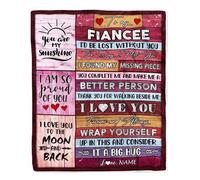 Couvertures personnalisées pour ma fiancée de Fiancé Tu ES Mon Amour Un Gros câlin Fiancé Anniversaire Saint Valentin Noël Couverture Polaire personnalisée