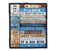 Couvertures personnalisées pour Mon fiancé de la Part de ma fiancée, tu ES Mon Amour, Un Gros câlin, pour l'anniversaire de Mon fiancé, la Saint-Valentin, Noël, Couverture Polaire personnalisée