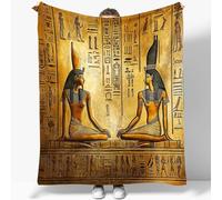Couvertures Plaid 180 x 200 cm L'Egypte Ancienne Les Hiéroglyphes Les Gens Plaid Polaire 3D Couverture de Lit Douce et Chaude Plaid Jeté de Canapé Flanelle Couverture bébé, Bureau Sieste Couverture