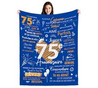 Couvertures pour 75 Ans Plaids pour Hommes Cadeaux d'anniversaire pour les Hommes de 75 Ans Papa Grand-père Oncle Frère Petit ami Mari Collègues Cousin Amis Idées de Cadeaux d'anniversaire (75-lui)