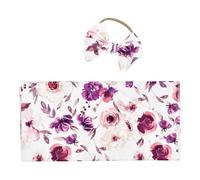 Couvertures Pour Bébé En Coton Imprimé Floral, 2 Pièces, Couverture D'Emmaillotage, Sac De Couchage Pour Nouveau-Né, Literie, Couverture Et Bandeau, Livraison Directe