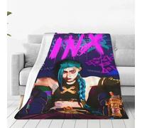 Couvertures Rétro Jinx Lol Anime Arcane Game En Flanelle, Superbe Couverture Respirante Pour Literie, Salon, Printemps-Automne