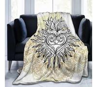 Couvertures Sacré-Cœur De Jésus avec Rayons Tendance Spiritualité Occultisme Magie Amour Couverture Multi-Usages Peluche Plaids pour Adultes Lit Toutes Les Saisons 100x125cm