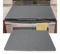 Couvertures supérieures de poêle, résistants à la chaleur Silicone Poêle Top Protecteur, couvertures gamme en céramique, pour four à ondes de cuisine (noir, 71 * 50 * 0,25 cm) (Gris)