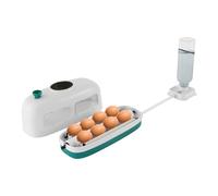 Couveuse Automatique 8 Œufs, Incubateur Électrique Débutant, Contrôle Température Humidité Écran LED, Mire-Œufs Intégré, Poule Caille Canard, Économique Compact 27x14cm, Maison Ferme École, Blanc
