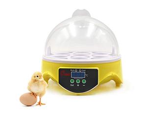 Couveuse D'Oeufs, Couveuse Automatique à 7 Oeufs, ContrôLe Digital Intelligent de La TempéRature, Couveuse Avec Affichage Digital LED, Couveuse Pour Oeufs De Poule, Canard et Caille (EU)