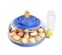 Couveuse Numérique avec Contrôle Précis de la Température, Retournement Automatique des œufs, Chandelle Intégrée, deux Plateaux à 360°, Système d'alarme Intelligent pour Poules Caille Canard Bleu