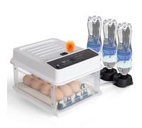 Todeco Couveuse Oeuf Automatique 15 œufs, Retournement Automatique des œufs, Contrôle de la Température, Humidification automatique, Double Alimentation, Incubateur oeuf Automatique avec Lampe à œuf