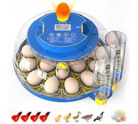 Couveuse Oeuf Automatique 18 Œufs, Incubateur pour Poussin avec vec contrôle de la température, Rotation Automatique, Humidité Réglable, 2 plateaux à œufs de différentes tailles, Éclosion Poulet Caill