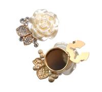 Couvoirs de bouton en forme de fleur - Ensemble de boutons de manchette en strass scintillant pour une tenue élégante, une conception robuste avec clip sur la fonction, accessoire de chemise pour les