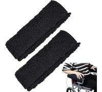 Couvoirs de bras en fauteuil roulant, coussinets d'accoudoir en fauteuil roulant Sherpa à 1 paire Sherpa et confortable avec du ruban de fixation, couverture de bras de chaise noire non glissée pour