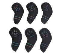 Couvoirs de tête de Fer en Cuir PU | 6pcs réglé avec des nombres brodés | Fixation de Crochet et de Boucle sécurisée pour l'équipement Sportif/fers/Cales | Couvertures de