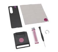 Couvrage Arrière Verbe Verre, Pré-Glue Professionnelle Professionnel de la Protection du Boîtier Arrière du Téléphone avec Le Trottoir de Réparation pour Z Fold 3 5G F926 (Black)