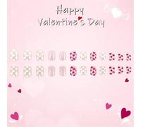 Couvrants complets à coller sur les ongles ABS Manucure Décoration courte carrée pour Saint Valentin, mariage, vacances, fête, vie quotidienne