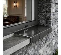Couvre-Appui Aluminium Extérieur avec Évacuation d'eau Larmier | Anti-Infiltration, Protection du Mur, pour Fenêtres, Balcons, Maisons, Bureaux, Écoles, Hôtels Petits Projets(12cm)