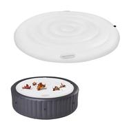 Couvre-Bain Gonflable,Couvercle Bain À Remous Isolée À L'épreuve du Vent ＆ Image De Pluie avec des Poignées pour Le Centre Spa L'auberge Salle De Bain(Color:Circle 160cm)