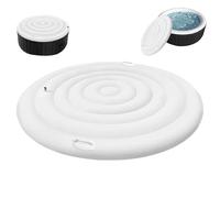 Couvre-Bain Gonflable, Spa Gonflable,135 Cm Couvercle B-in À Remous Isolée À L'épreuve du Vent ＆ Image De Pluie, Couvercle Rond Bain avec des Poignées, pour Le Centre Spa, L'auberge, Salle De Bain