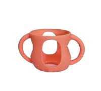 Couvre-biberon En Silicone Pour Biberons Nouveau-nés, 120ml Housse En Silicone Avec Poignée - Anti-chute Et Antichoc, Légère Et Portable, Housse Isolante En Verre Pour Une Alimentation Facile (Orange)