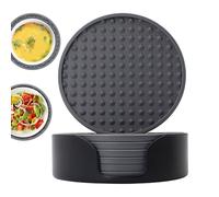 Couvre-bois en silicone - 10,5x3,3 cm Coup de tasses en silicone, tapis de boisson résistants aux taches, coussinets non glissants flexibles | Croaster doux soyeux et protecteur Selon pour la table ba