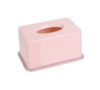 Couvre-boîte à mouchoirs Kleenex Porte-mouchoirs rectangulaire avec Poussoir inférieur en Plastique Couvre-boîte à mouchoirs carré(Pink)