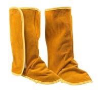 Couvre-bottes de soudage pour homme - Résistantes à la chaleur et à l'abrasion - Guêtres de soudage en cuir de vache - Guêtres de soudage pour homme
