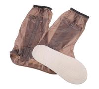 Couvre-bottes Imperméables D'extérieur Haute Tige, PVC Marron, Xl 41-42 | Paire, Semelle PVC Renforcée à Crampons Denses, Bord Élastique, pour Bottes de Travail et Cyclistes