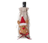 Couvre-bouteille de vin de Noël, sacs de bouteille de vin de Noël,Housse de bouteille de vin en toile de Noël | Sacs de bouteille de vin avec cordon de bonhomme de neige de Père Nata, C,