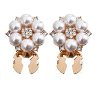 Couvre-boutons 2 pièces avec fausses perles et strass couvre-boutons décoratif avec Motif de fleurs en cristal pour man